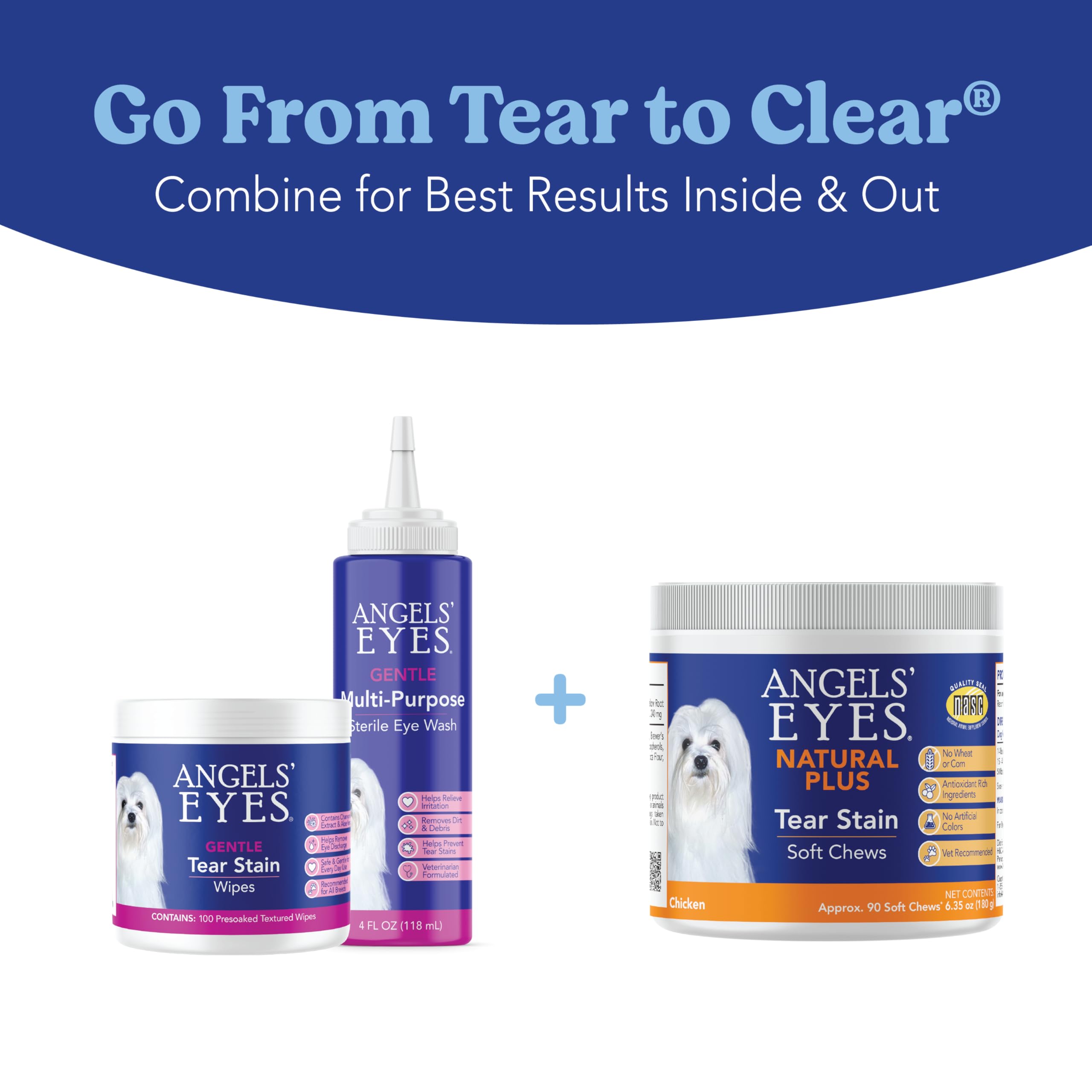 Angels' Eyes eye-area close-up—before tear-stain reduction.
