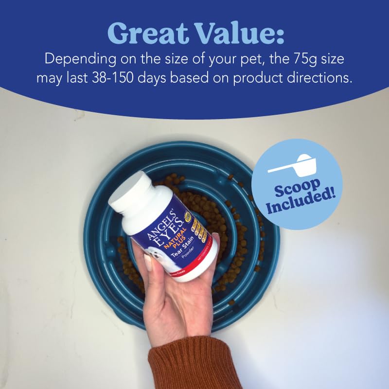 Angels’ Eyes Natural Plus 75g packaging showcases limited ingredients for simpler supplement routines
