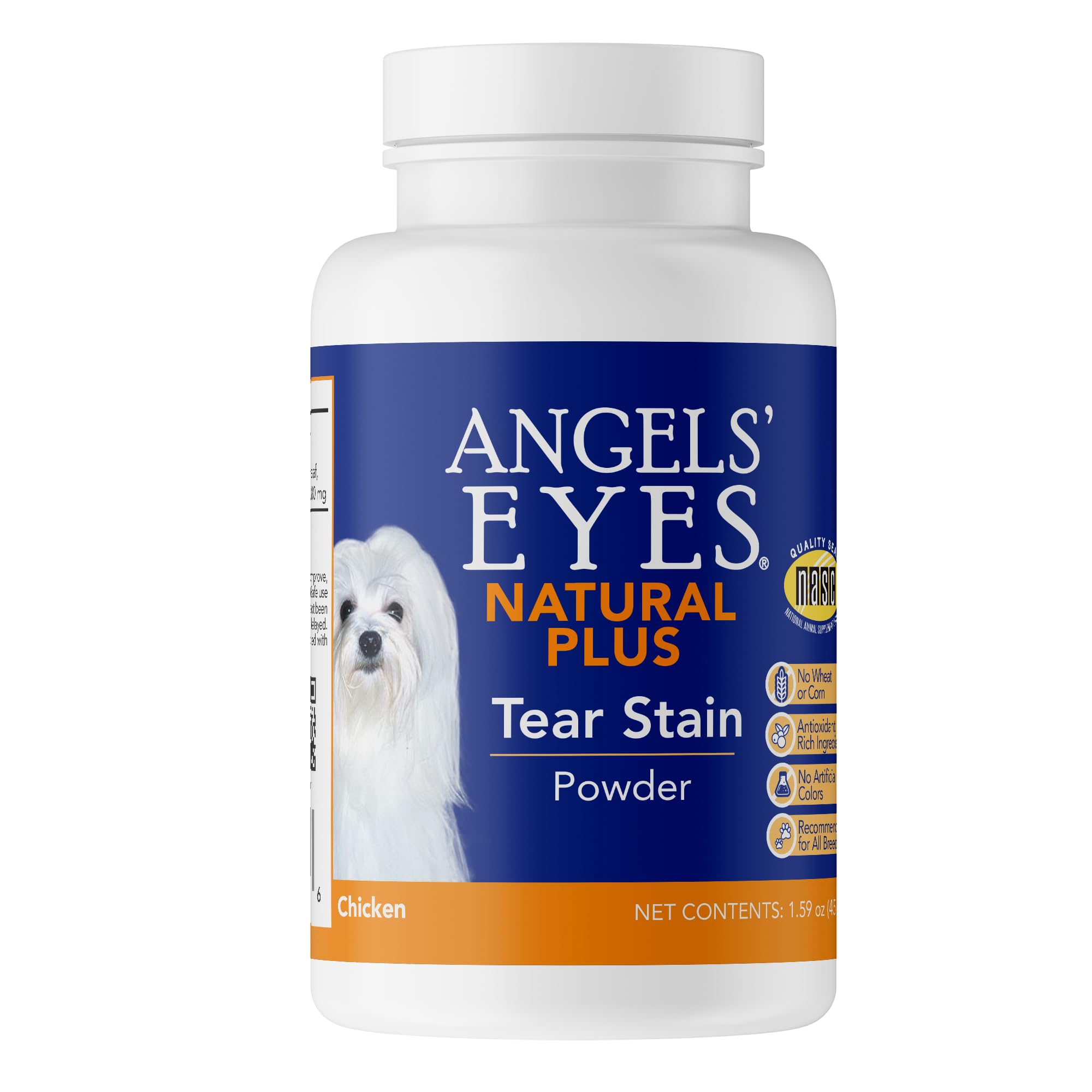 ANGELS' EYES Natural Plus tear stain powder bottle for brighter eyes