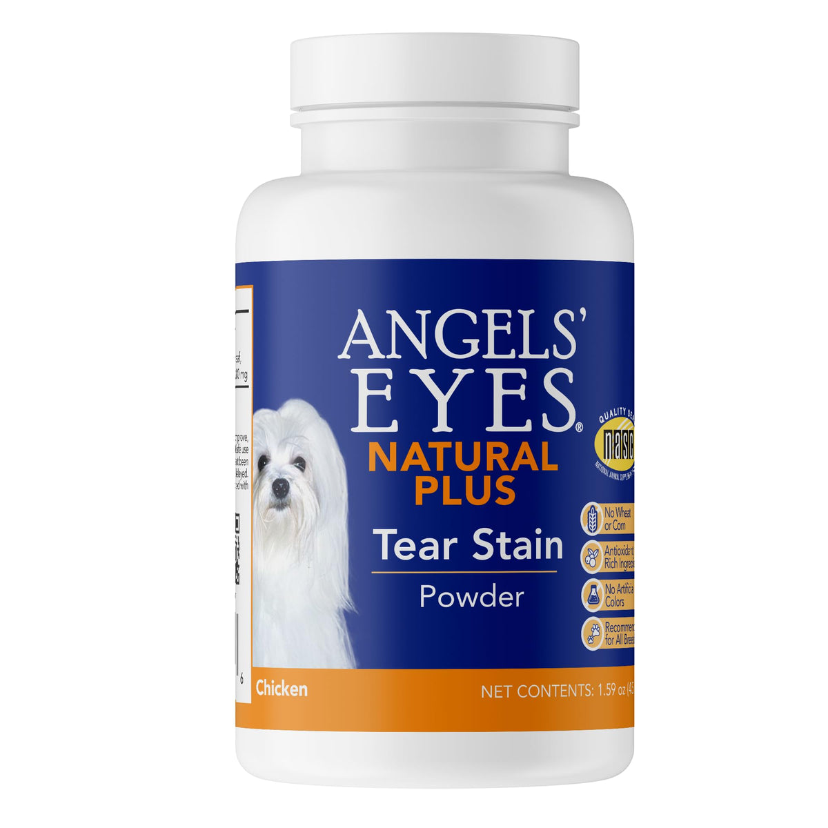 ANGELS' EYES Natural Plus tear stain powder bottle for brighter eyes
