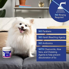 ANGELS' EYES wipe removes eye discharge from the pet's eye area