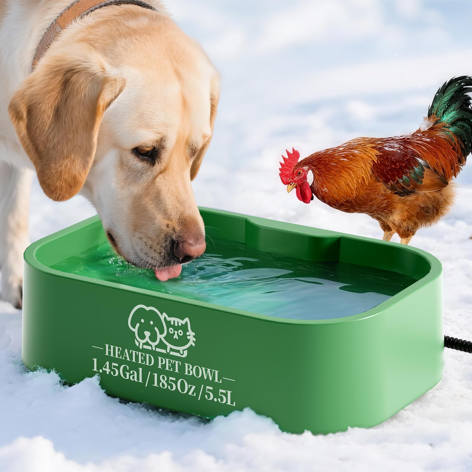 Angelspet 1.45-gallon extralarge water bowl for multiple pets hydration.