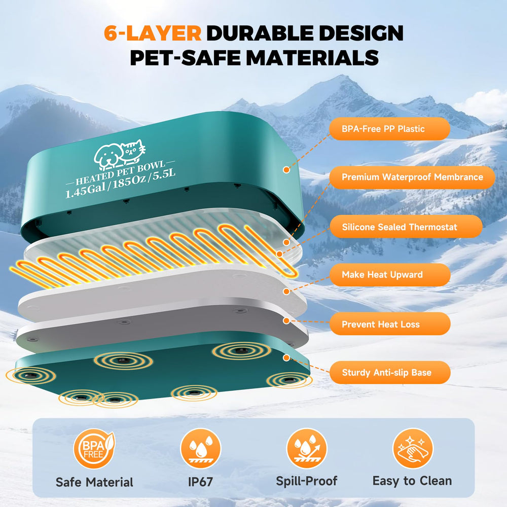 Angelspet anti slip base stabilizes the bowl on slippery outdoor surfaces.