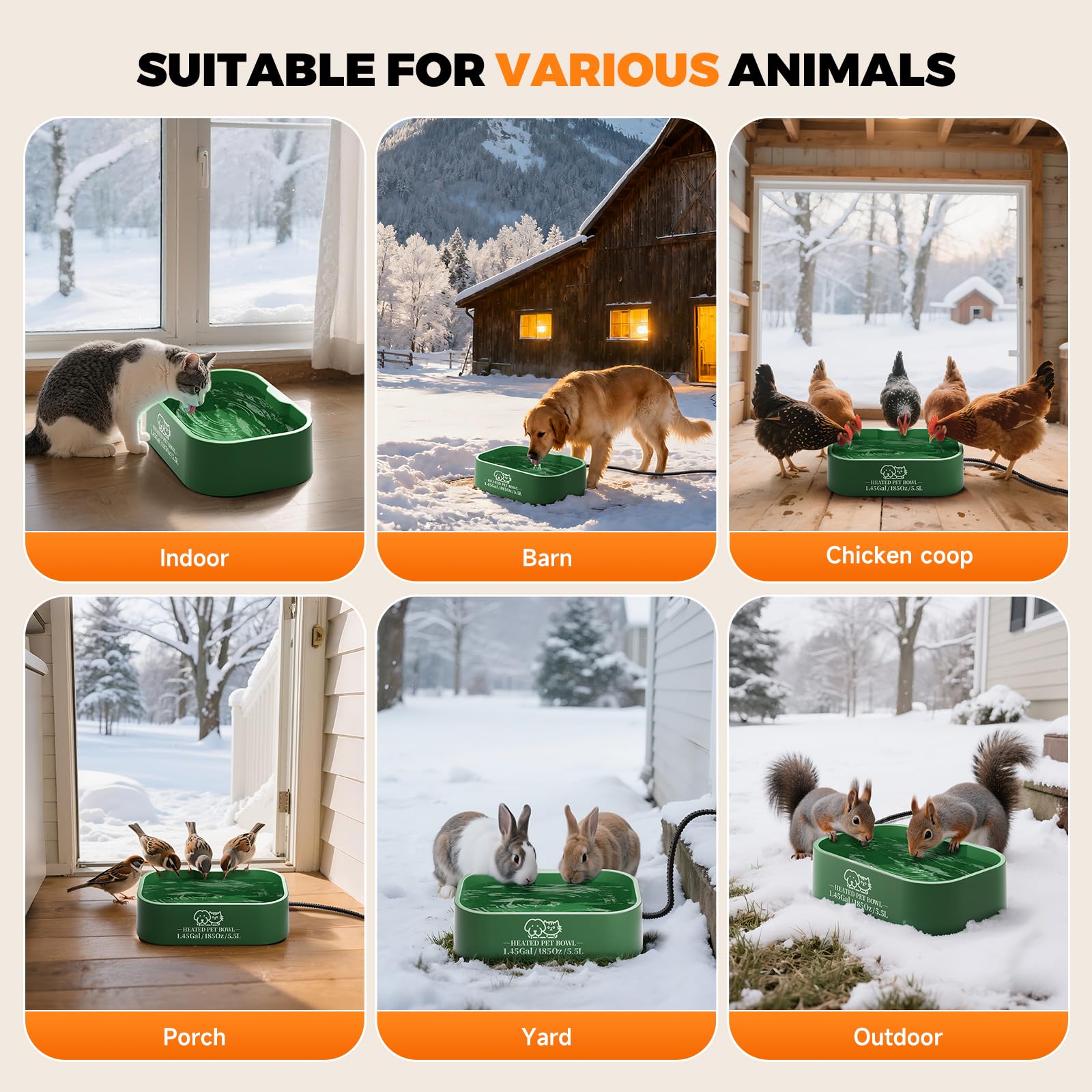 Angelspet outdoor-friendly design fits porches, decks, and barns.