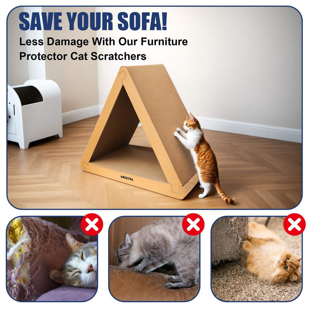 Angetra durable cardboard construction withstands daily clawing for multi-cat households
