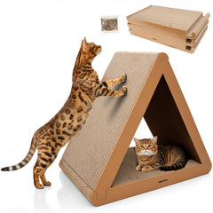 Angetra triangle cat house assembled, space-saving hideout for indoor cats