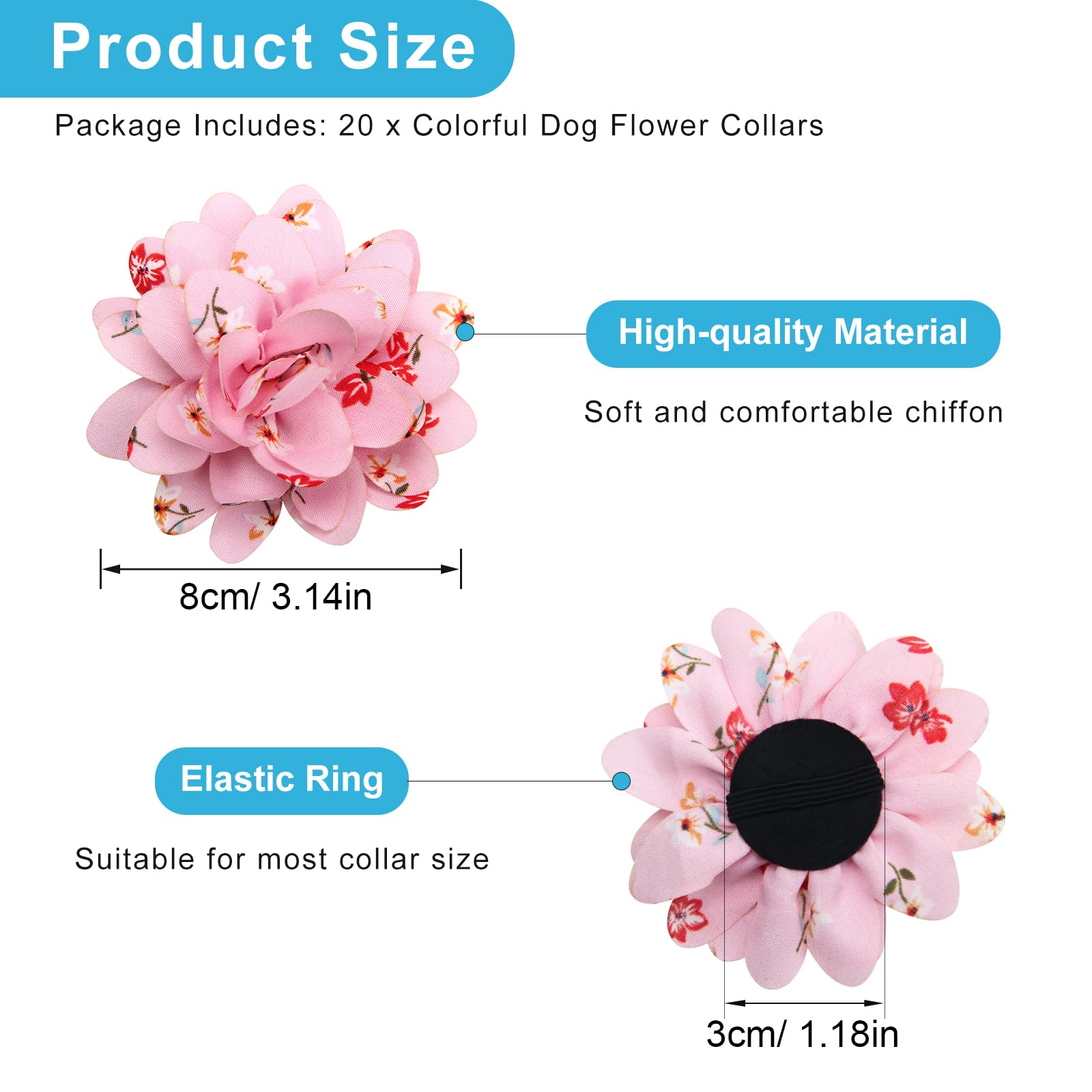 Anglekai chiffon flower bows are soft and lightweight for comfortable styling.