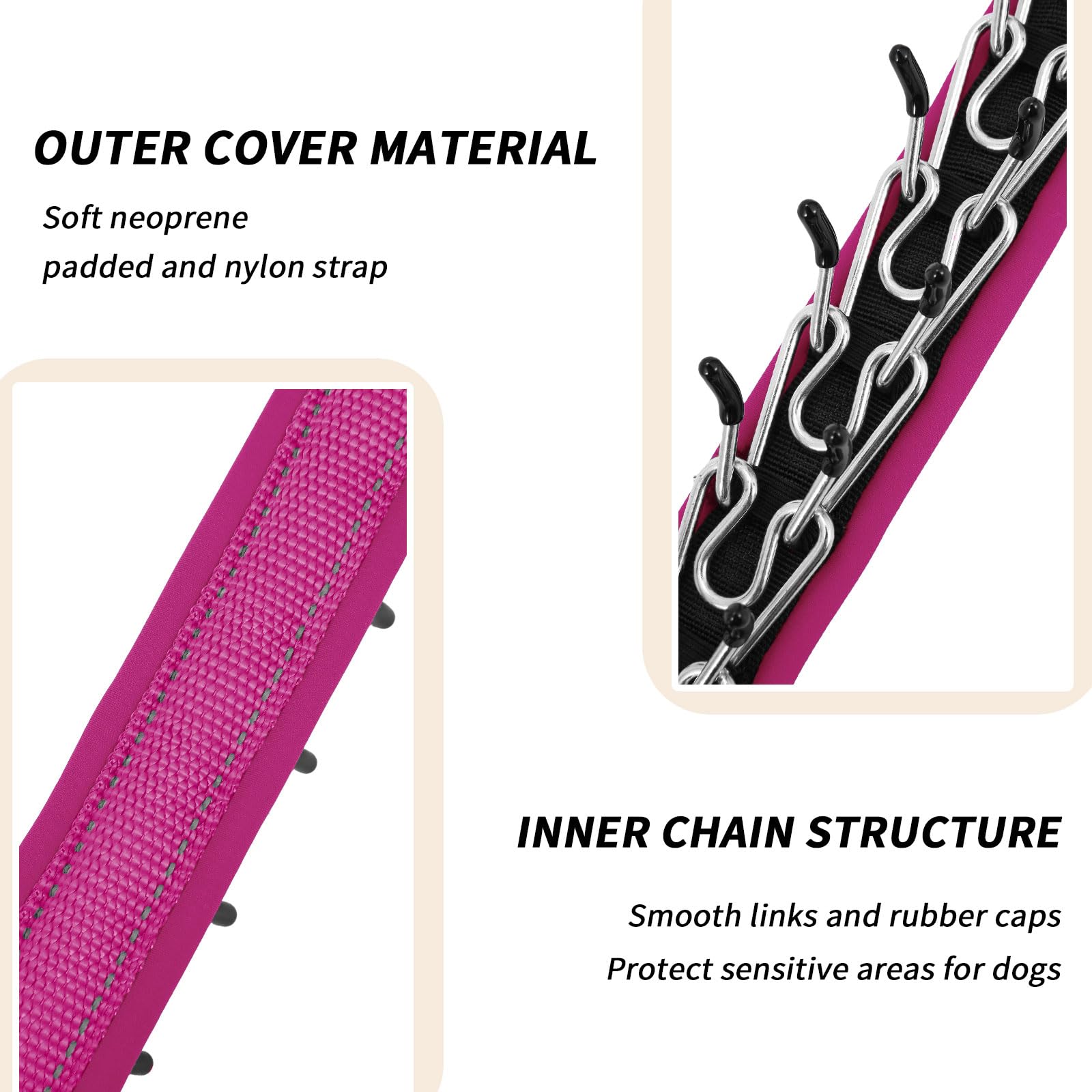 Anglevate Martingale Collar pink adjustable buckle close-up shows secure fit across sizes.