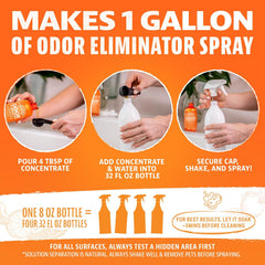 Angry Orange bottle label close-up highlighting USA made pet odor remover