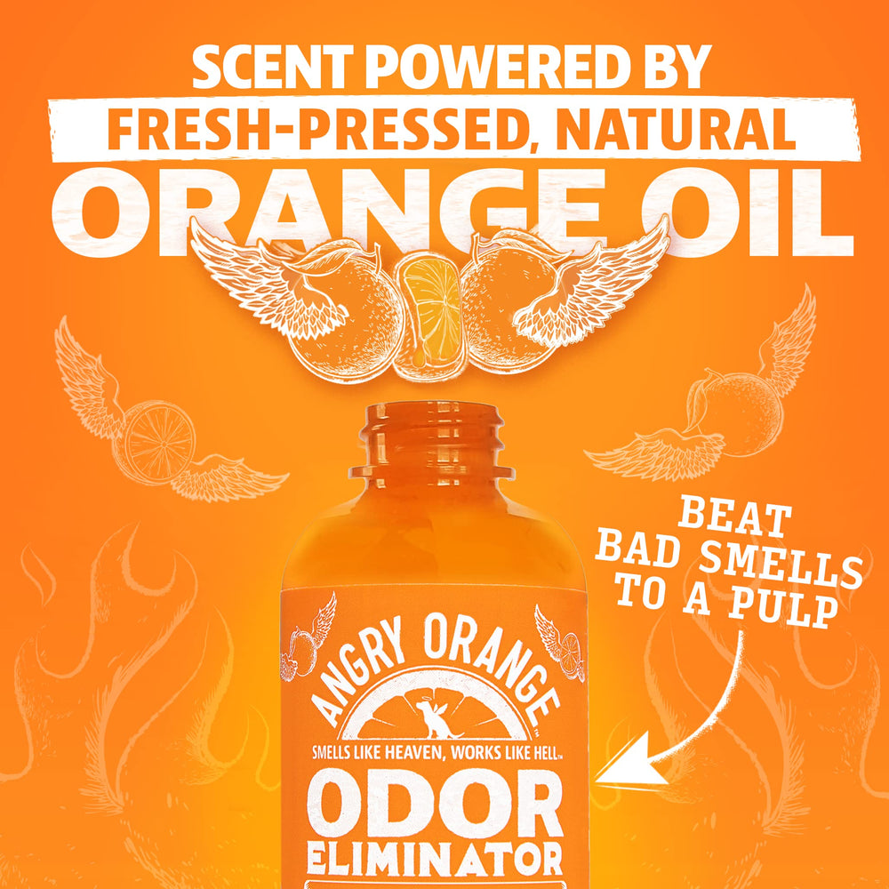 Angry Orange car interior odor elimination on seats and mats.