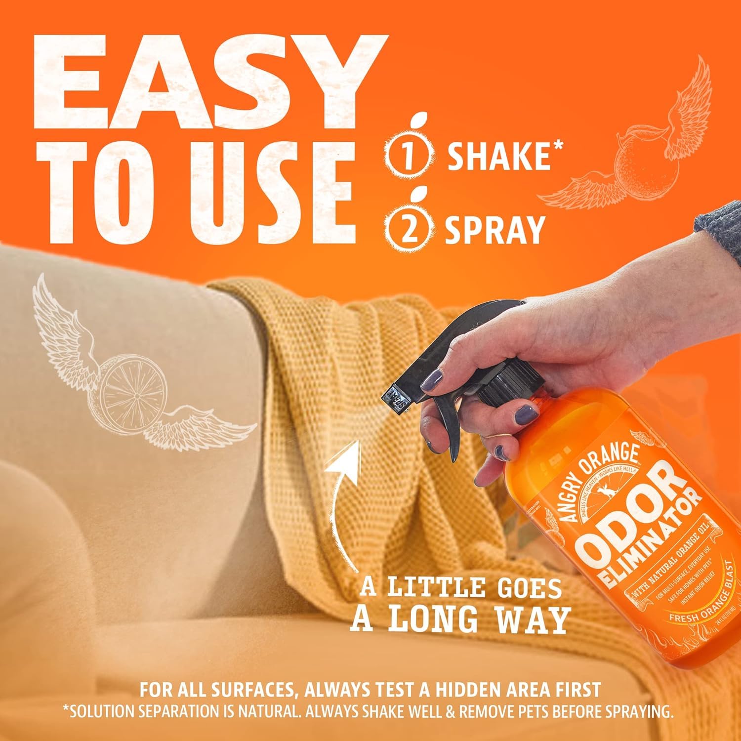 ANGRY ORANGE cleans hard surfaces with a citrus aroma