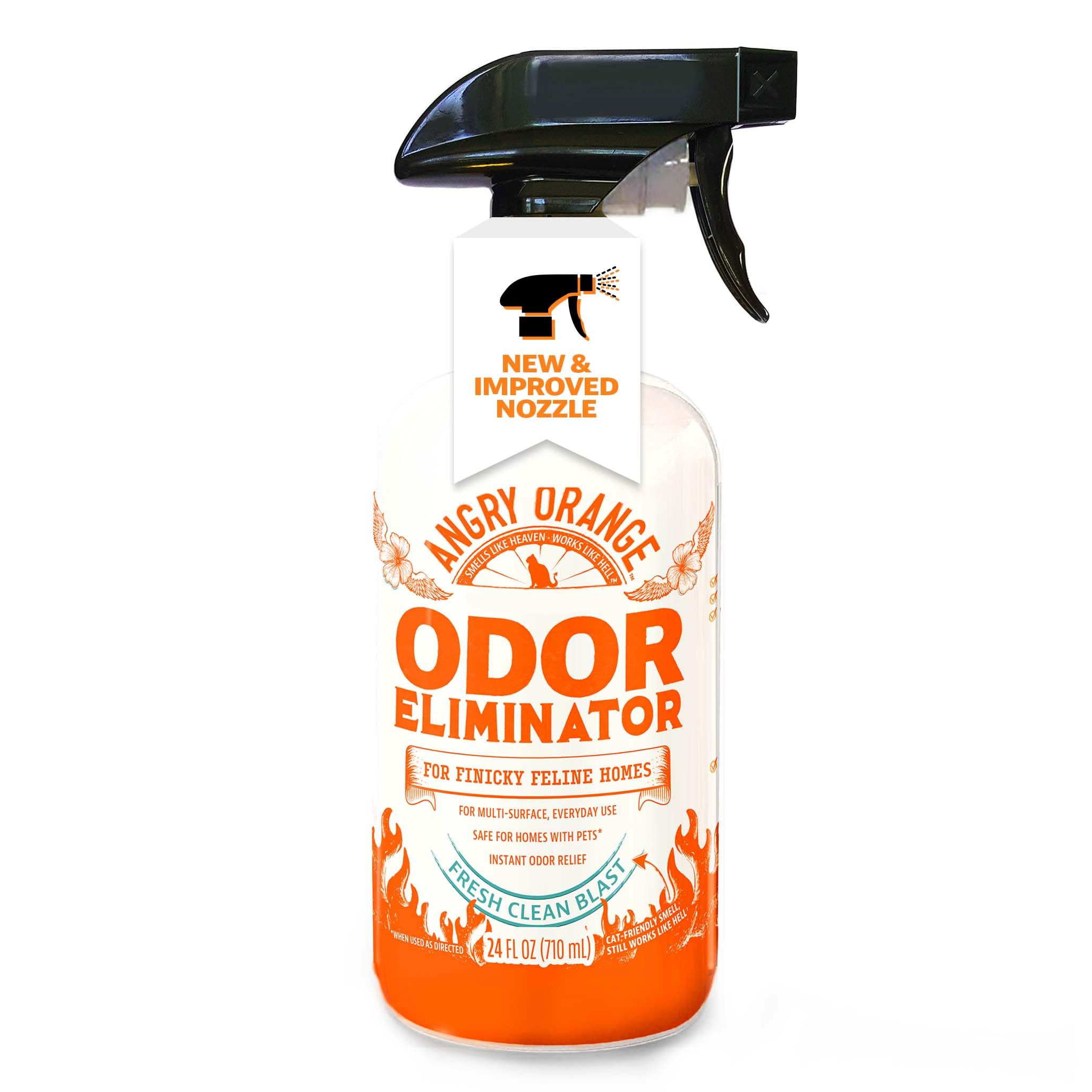 ANGRY ORANGE Pet Odor Eliminator 24oz bottle front for strong odor removal