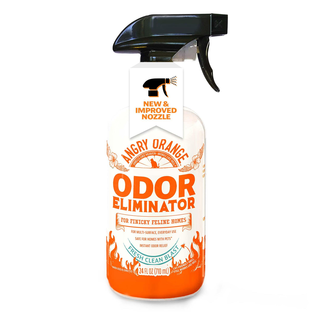 ANGRY ORANGE Pet Odor Eliminator 24oz bottle front for strong odor removal