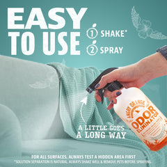 ANGRY ORANGE Pet Odor Eliminator floor application shows odor and stain removal