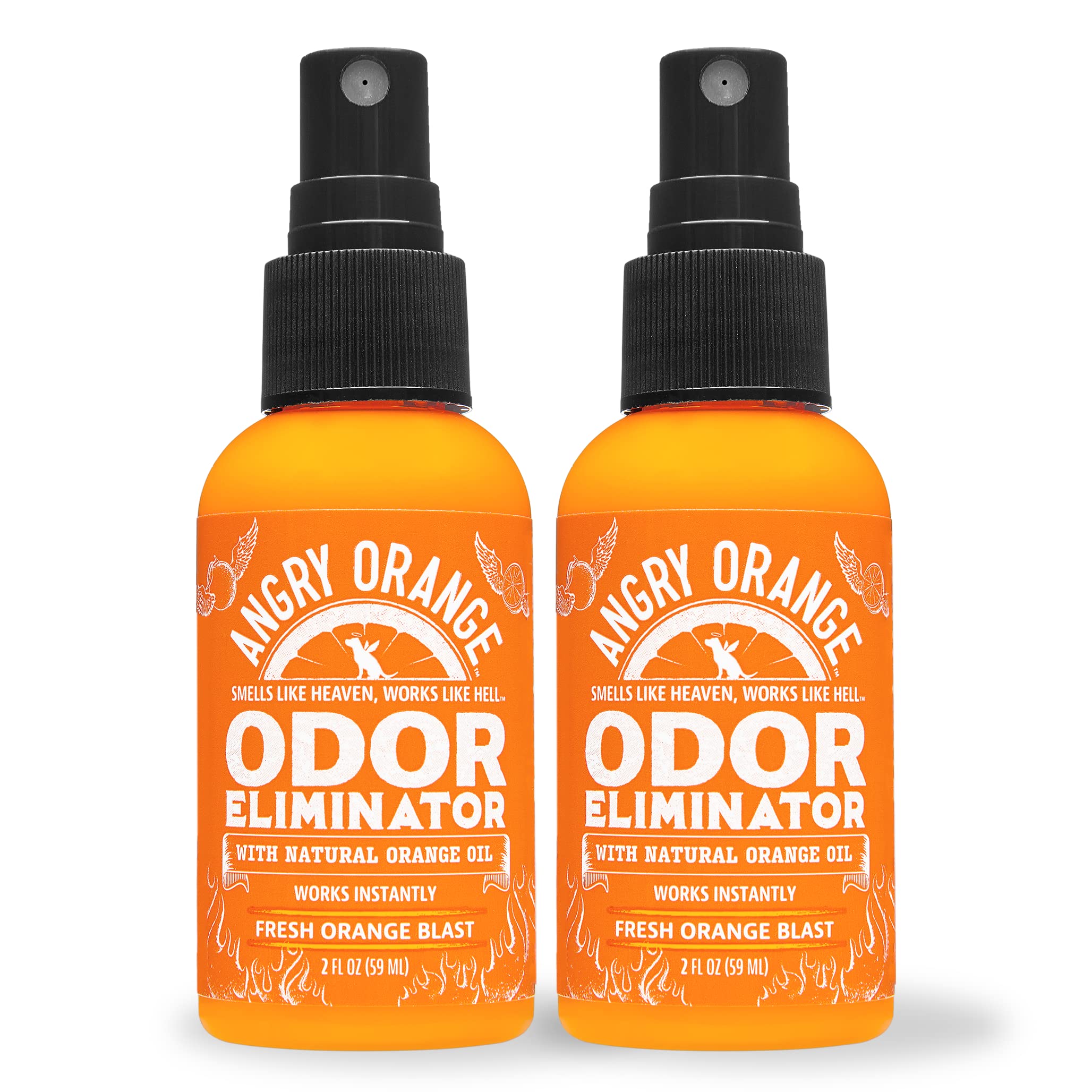 Angry Orange travel-pack bottle for portable odor elimination on the go.