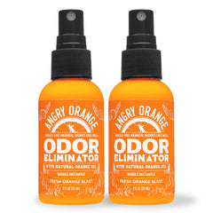 Angry Orange travel-pack bottle for portable odor elimination on the go.