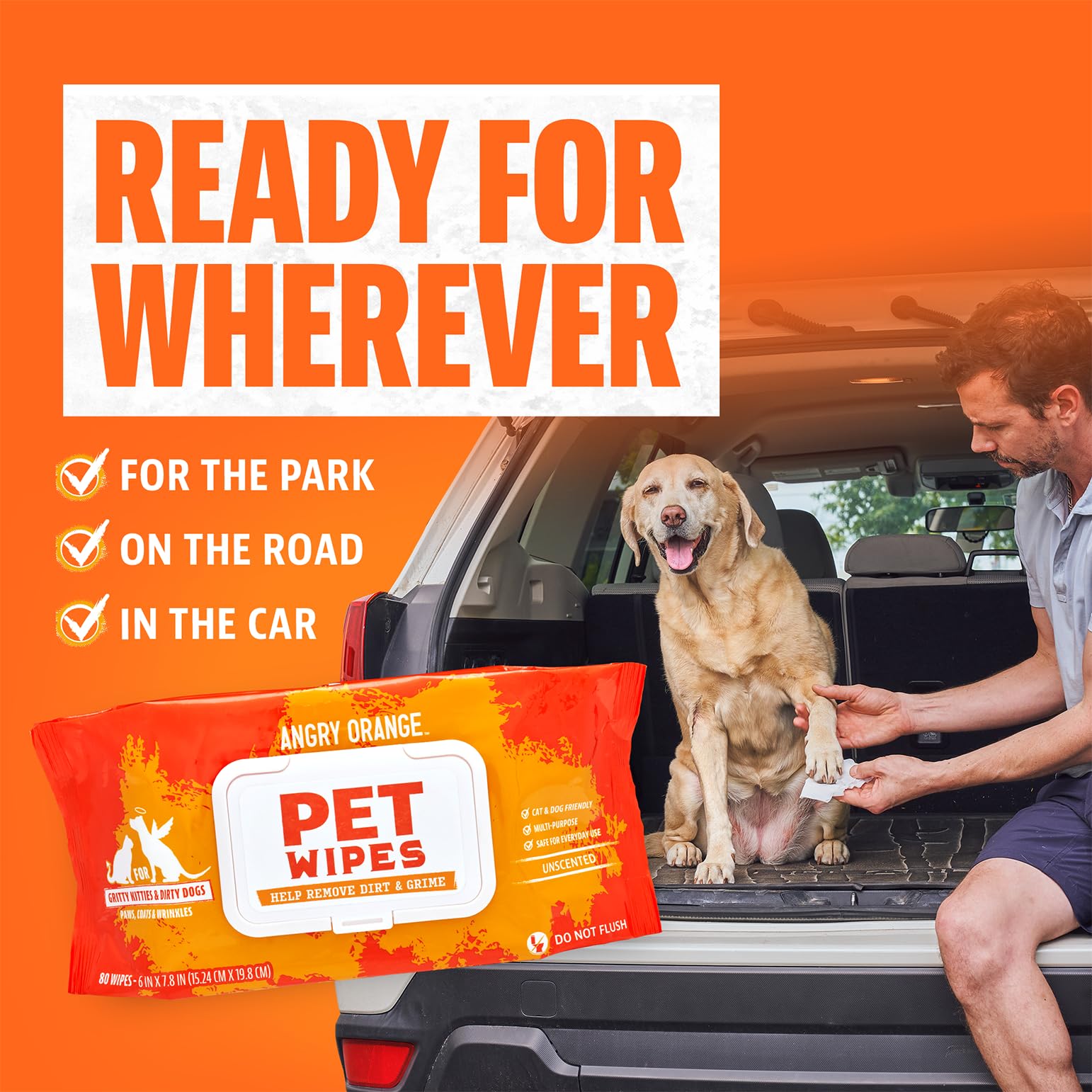 ANGRY ORANGE wipes dogs cats safe use — gentle, fragrance-free care for all pets