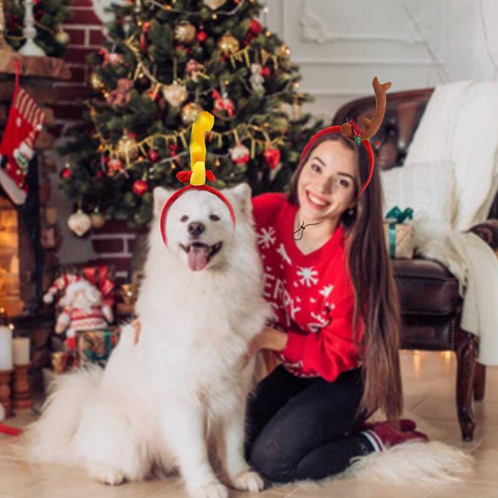 ANIAC deer headband outfit on dog for Christmas look
