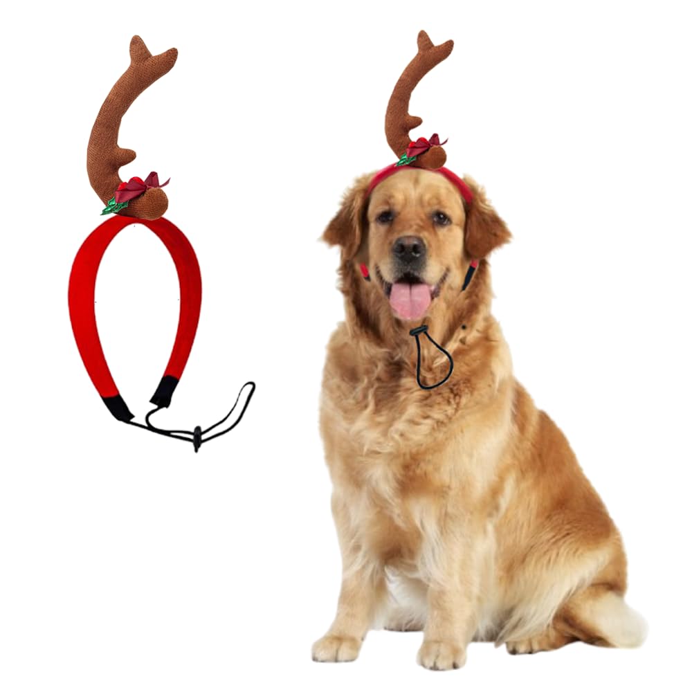 ANIAC dog antlers headband large for festive photos
