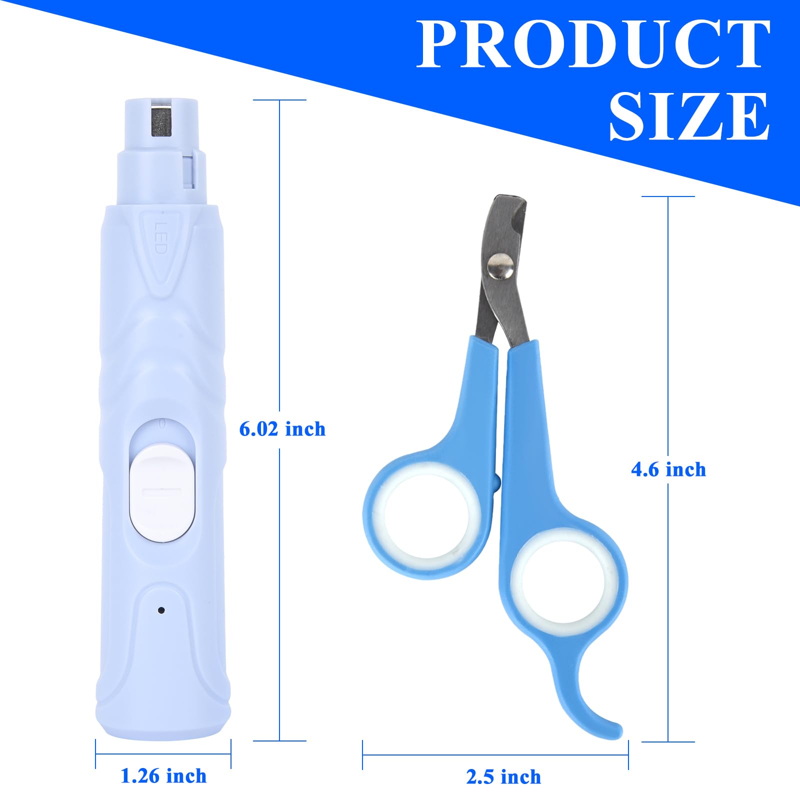 Anicuta Bird Nail Grinder LED light aids safe trimming by showing the blood line.