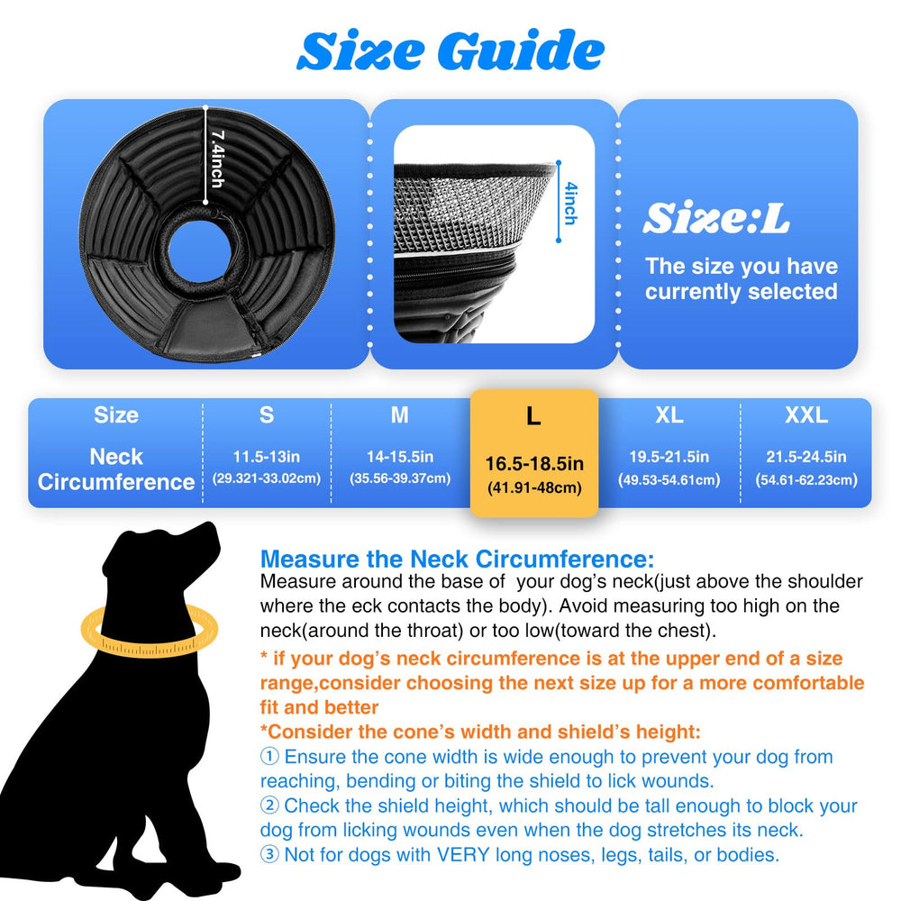 AnimaCure dog cone with detachable shield offers flexible protection during recovery.
