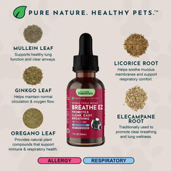 Animal Essentials Breathe EZ dog dosing image demonstrates easy administration for pets.