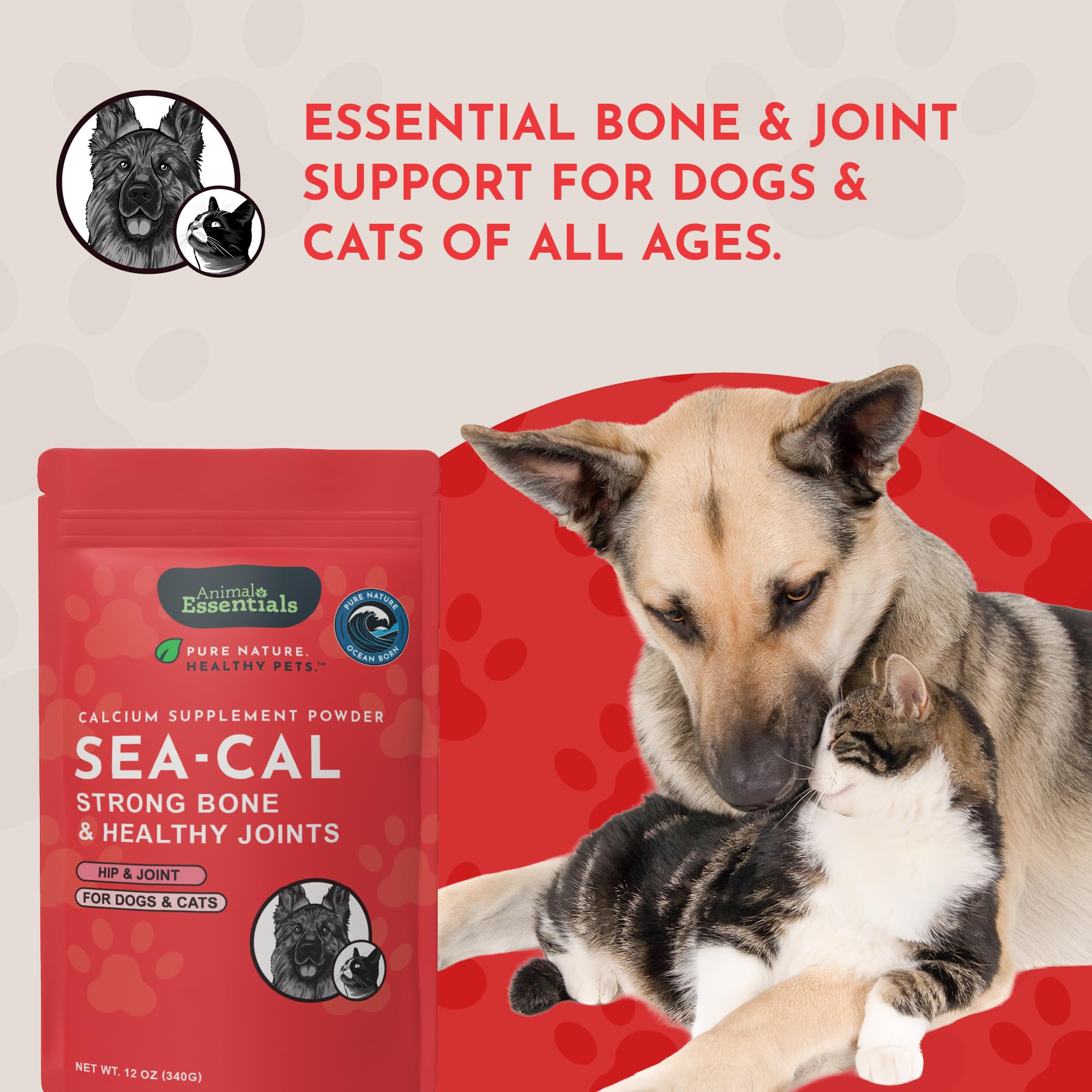 Animal Essentials Sea-Cal Icelandic seaweed source highlighting natural calcium