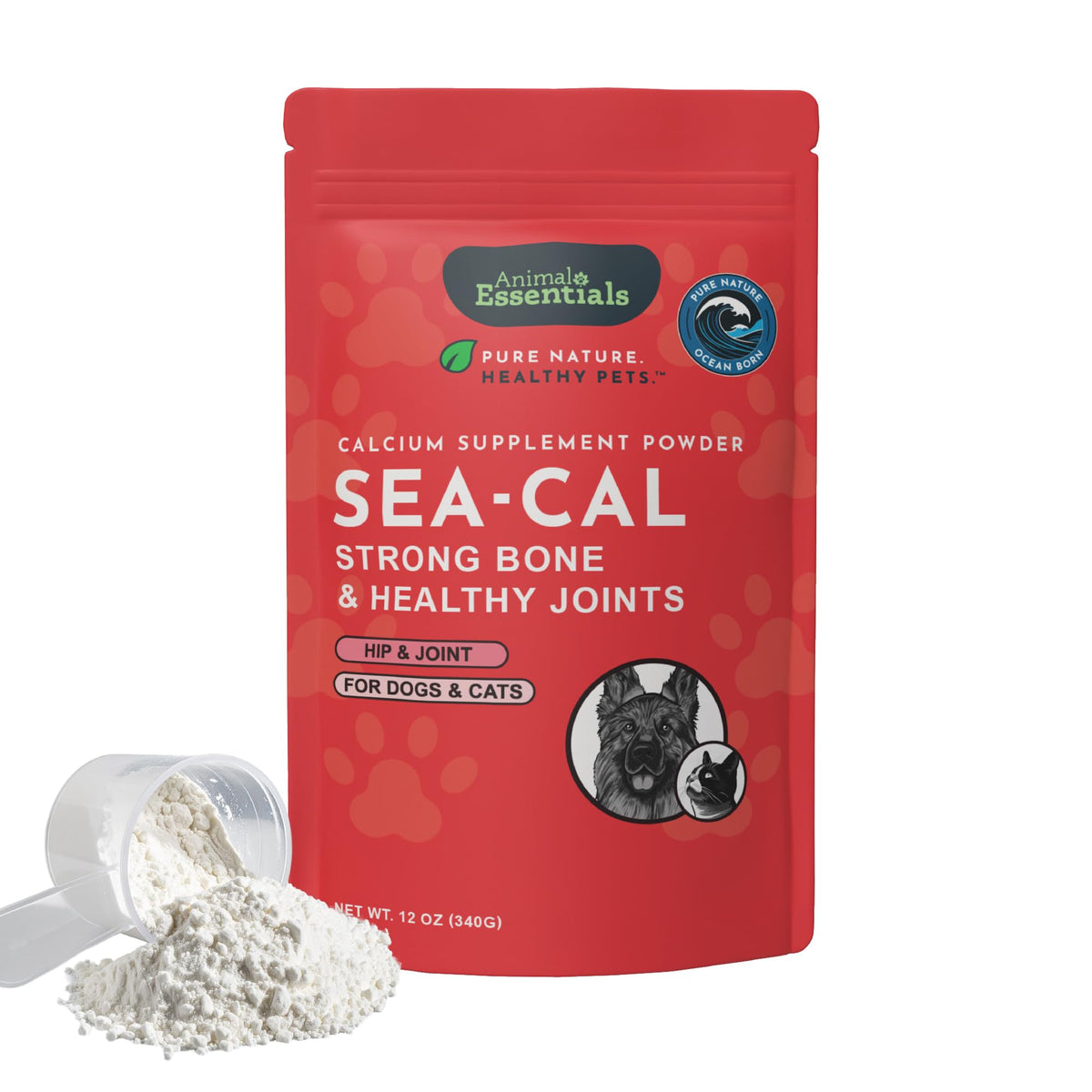 Animal Essentials Sea-Cal recyclable pouch showcasing eco-friendly packaging