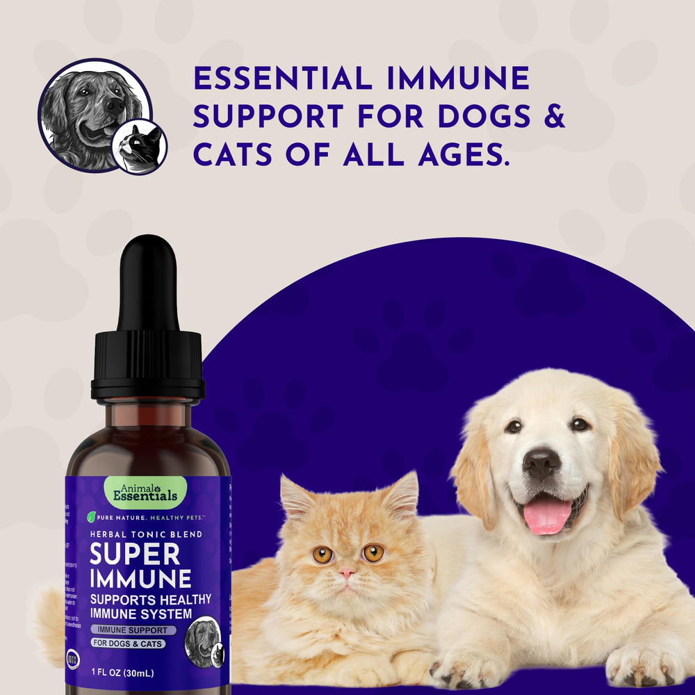 Animal Essentials Super Immune uses 100% organic human-grade herbs for pets.