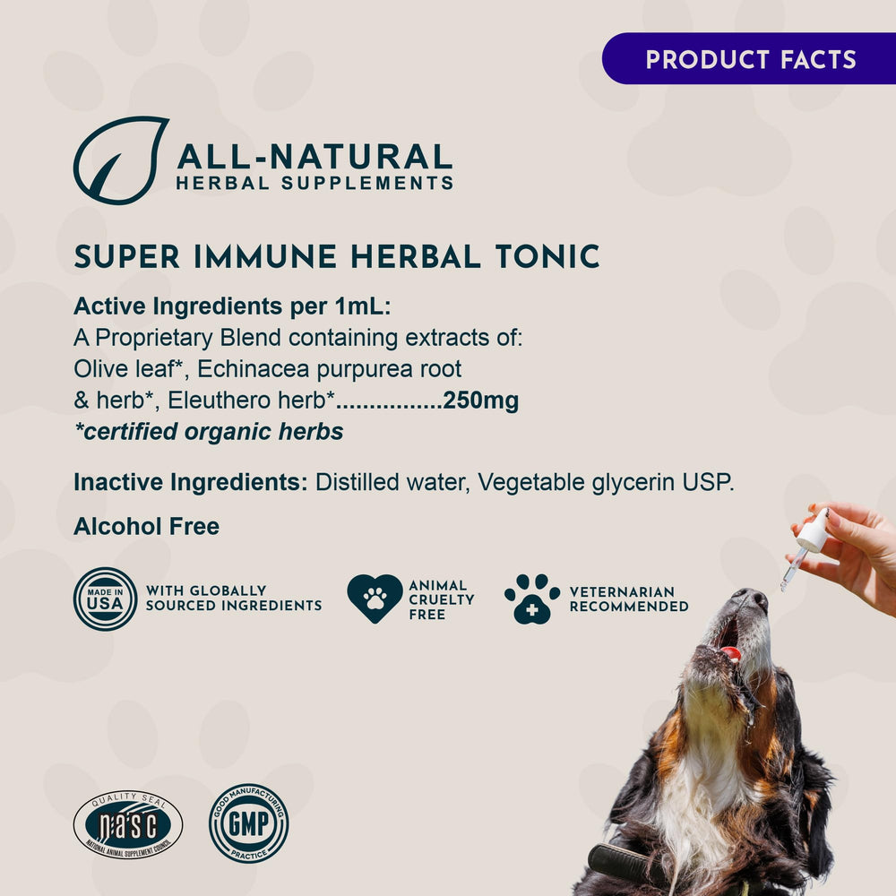 Animal Essentials Super Immune is veterinarian-recommended for holistic pet care.
