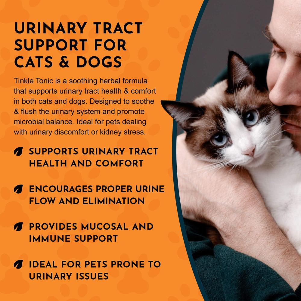Animal Essentials Tinkle Tonic for dogs and cats highlights urinary health support on packaging
