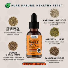 Animal Essentials Tinkle Tonic ingredients include marshmallow root and dandelion