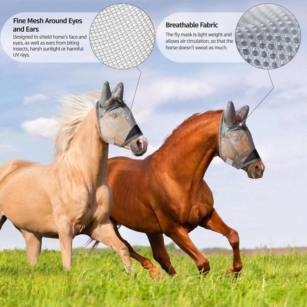 Animal-Gifts horse fly mask lightweight-design offers freedom of movement during rides and turnout.