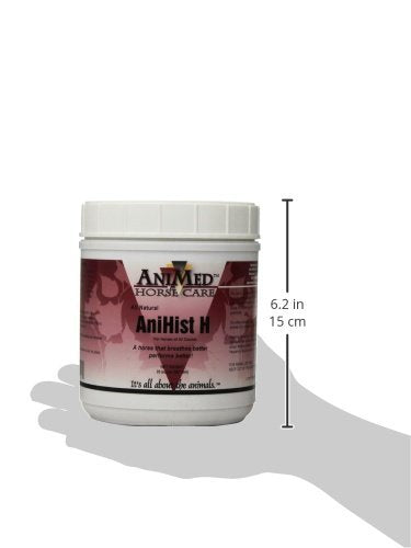ANIMED AniHist-H dosing scoop highlights simple daily feeding routine.