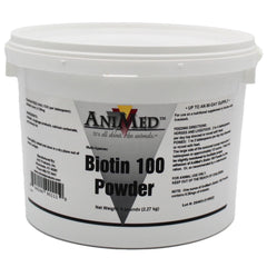Animed Biotin 100 5lb container supporting coat health and balanced nutrition