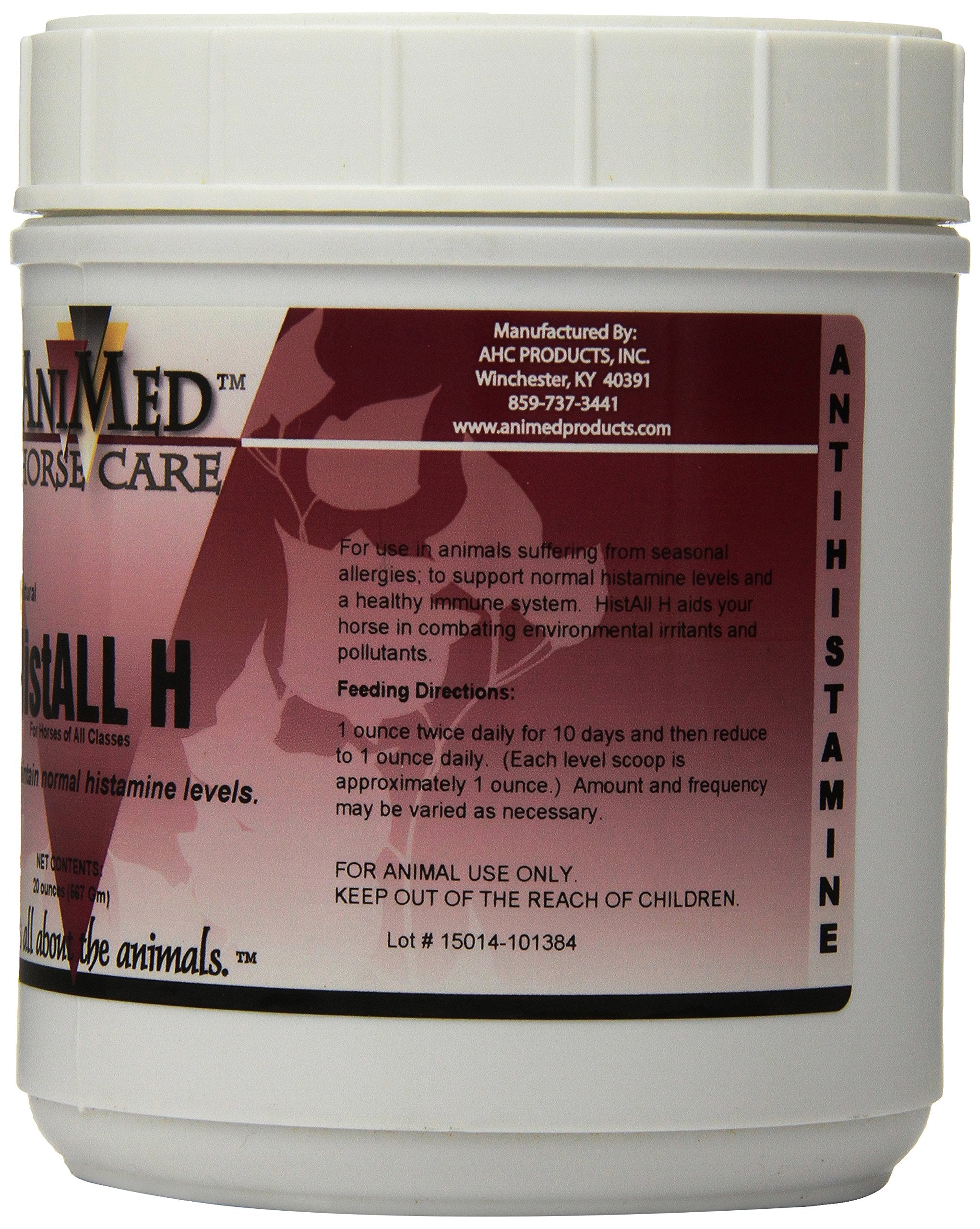 ANIMED HistAll H dosing scoop demonstrates easy daily dosing for horses' respiratory support.