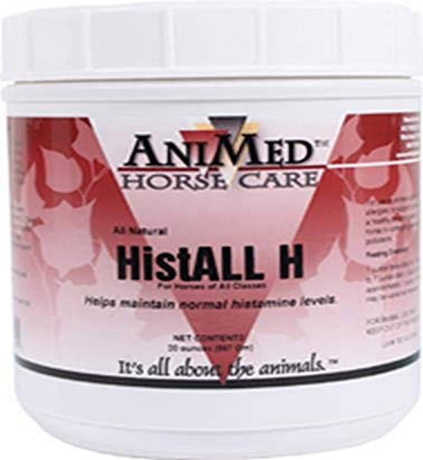 ANIMED HistAll H powder tub—natural respiratory support for horses.