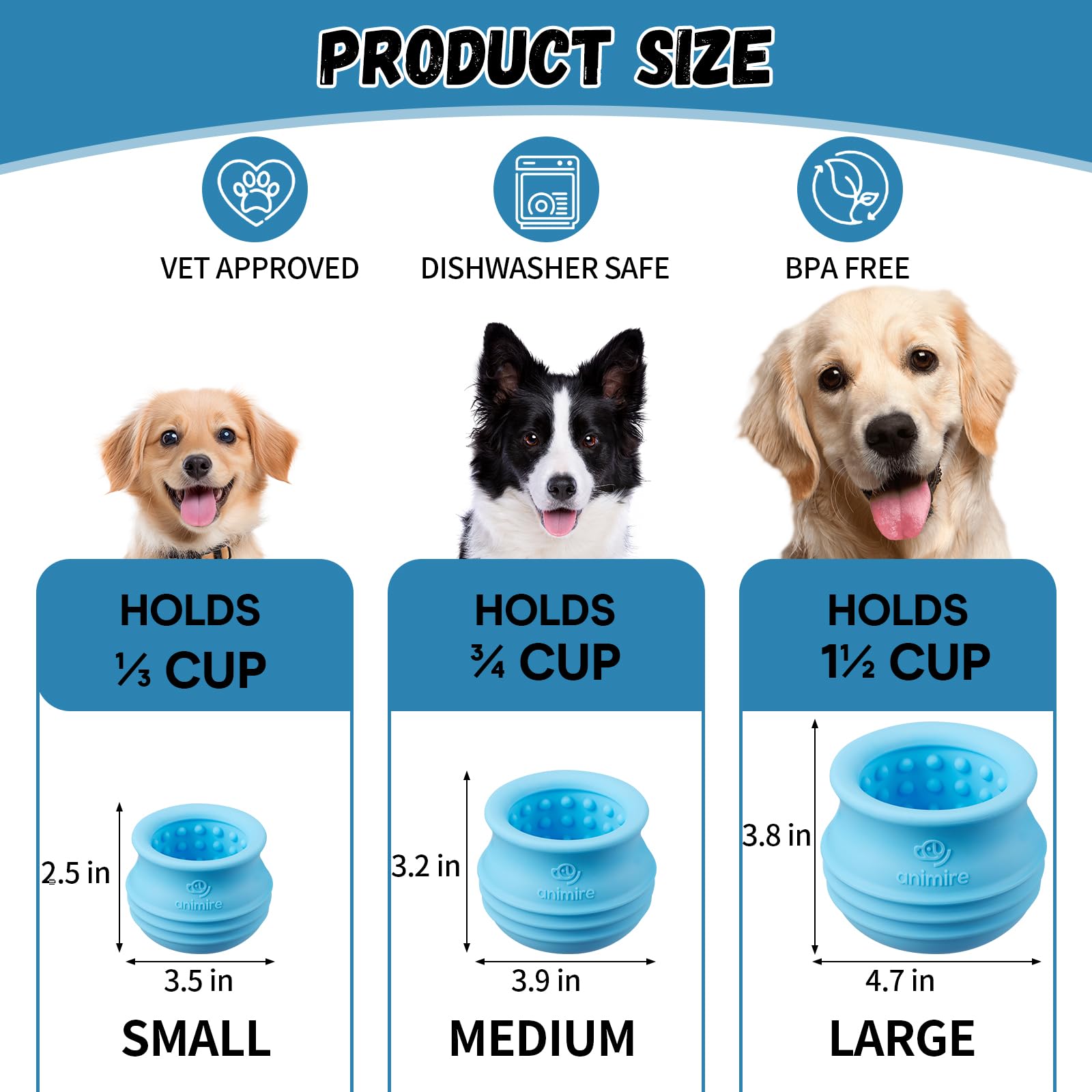 Animire durable silicone dog toy emphasizes safe, sturdy material for lasting use
