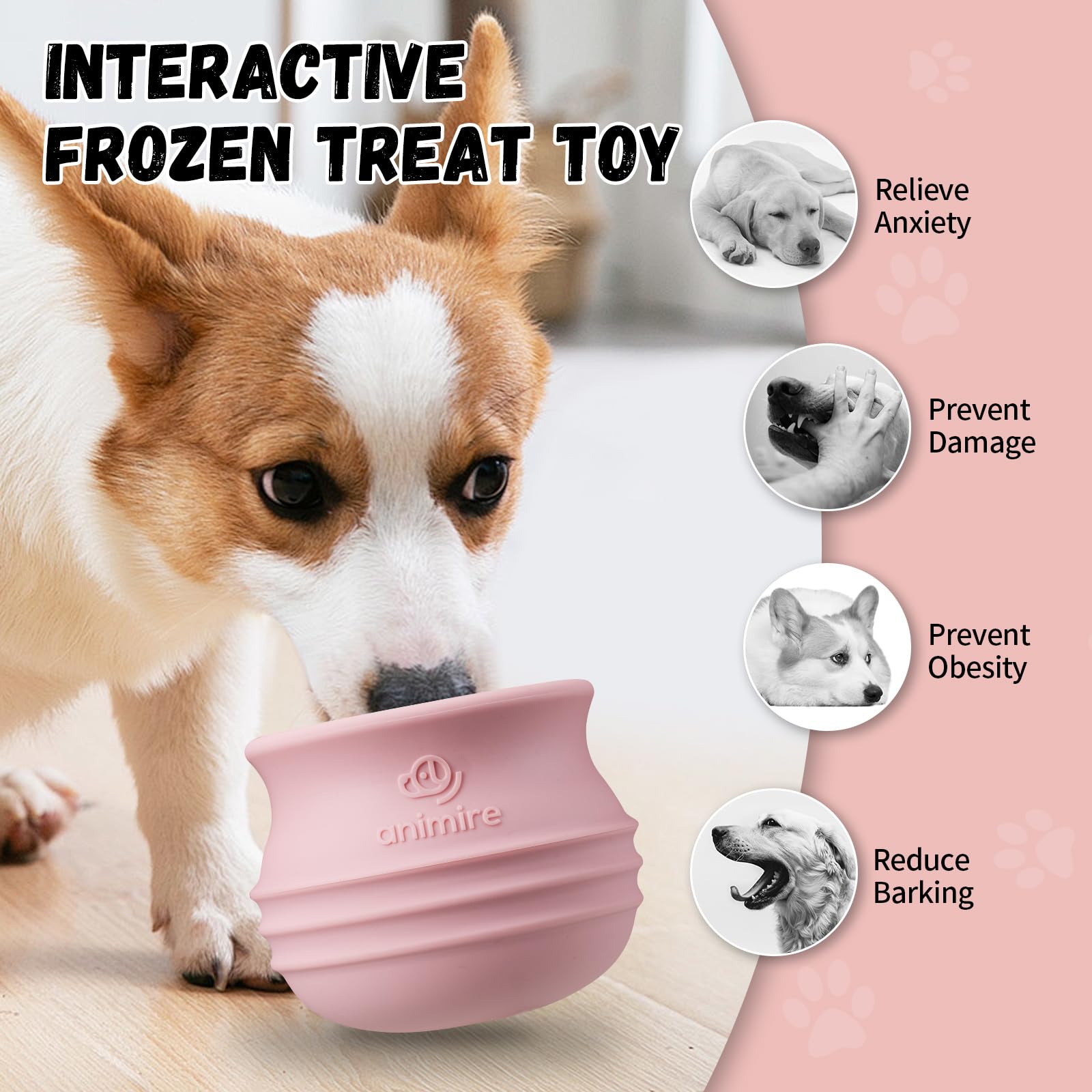 Animire durable silicone dog toy is non-toxic and easy to clean.