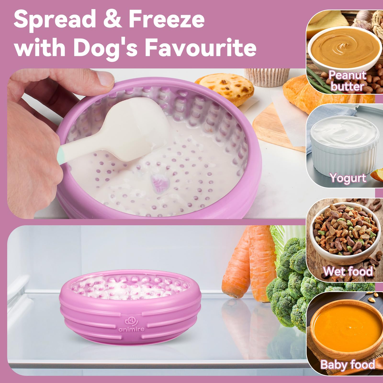 Animire food-grade silicone bowl promotes safe chewing and slow eating for digestion support