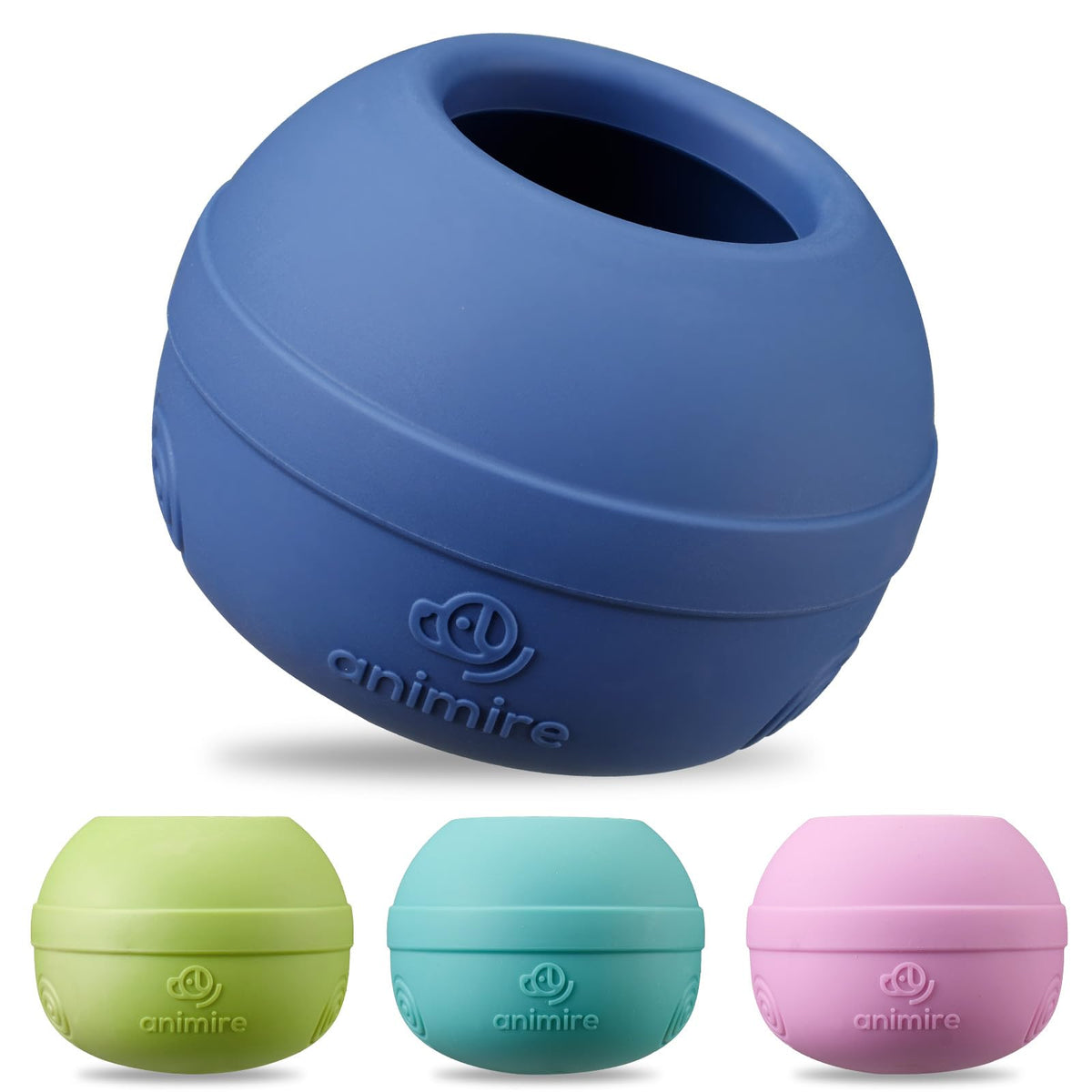 Animire lick toy inside-fill dark blue ready for frozen treats and cooling play.