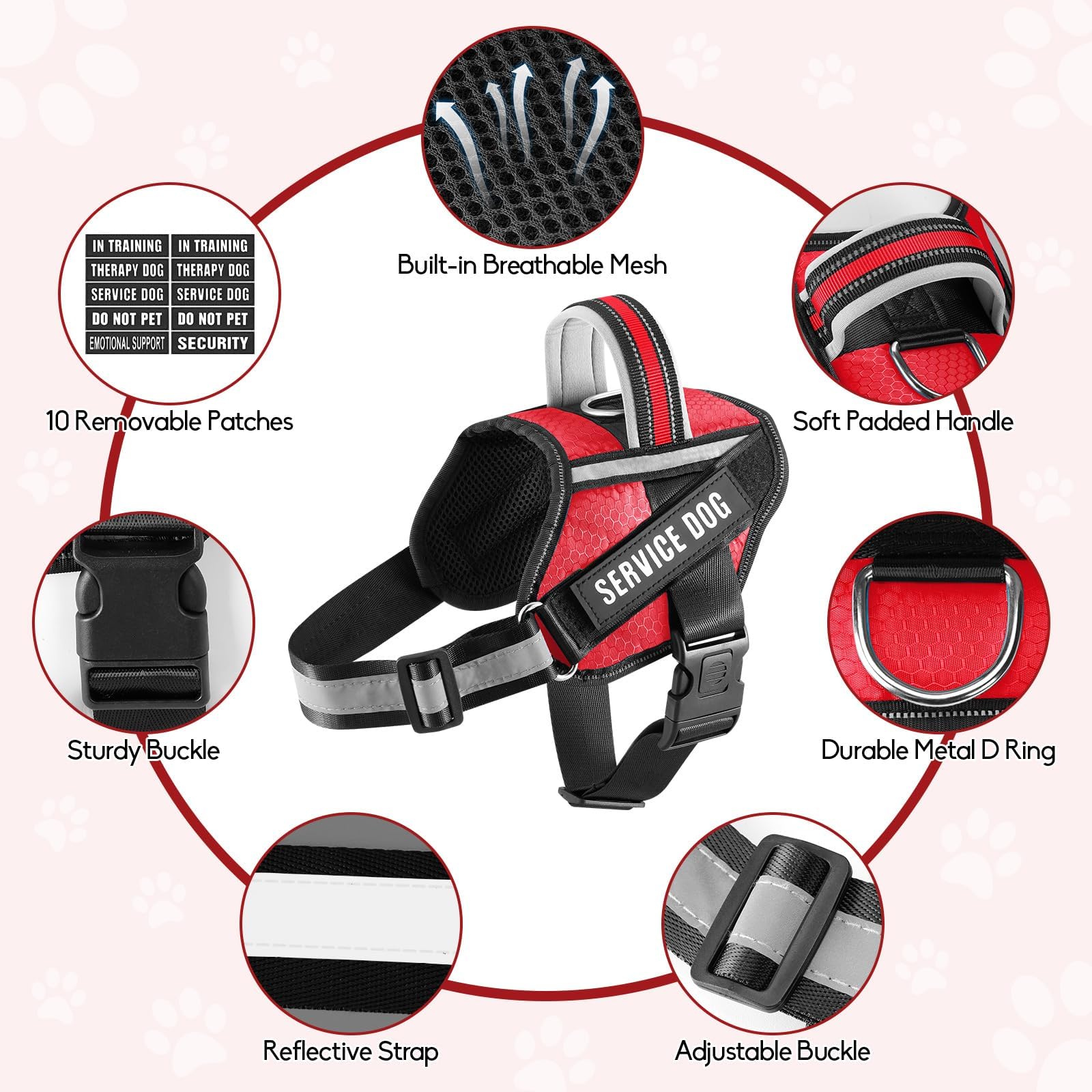 Animire patches on harness showing dual display and mood cues