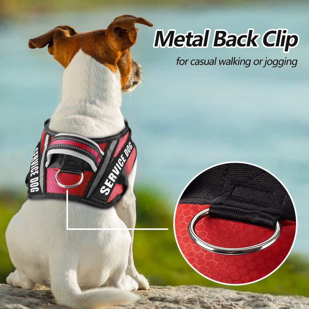 Animire service dog harness D-ring handle closeup demonstrating secure control during walks