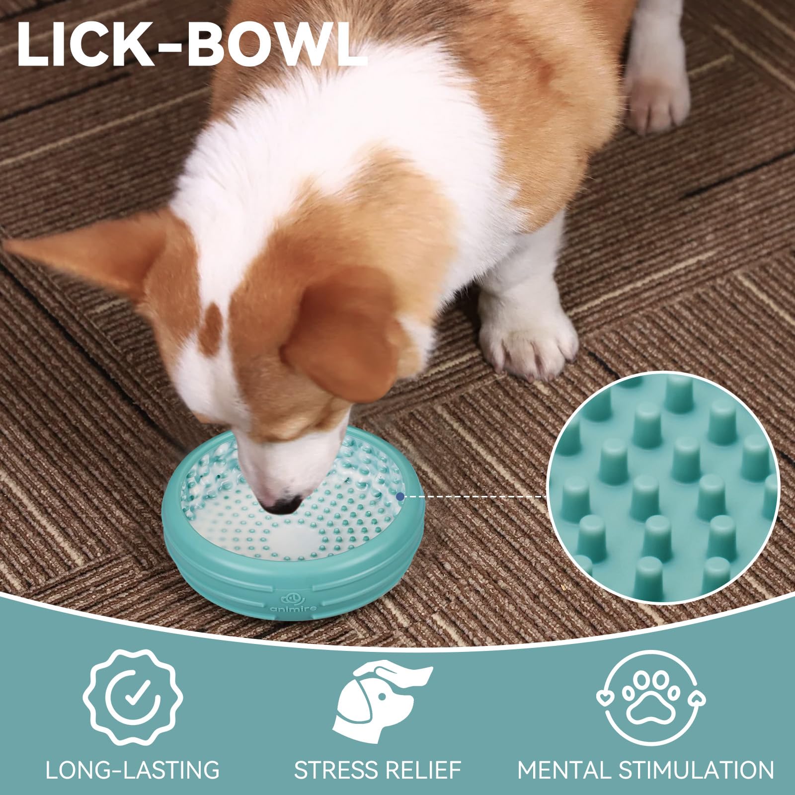 Animire textured surface promotes saliva flow and potential oral-care benefits.