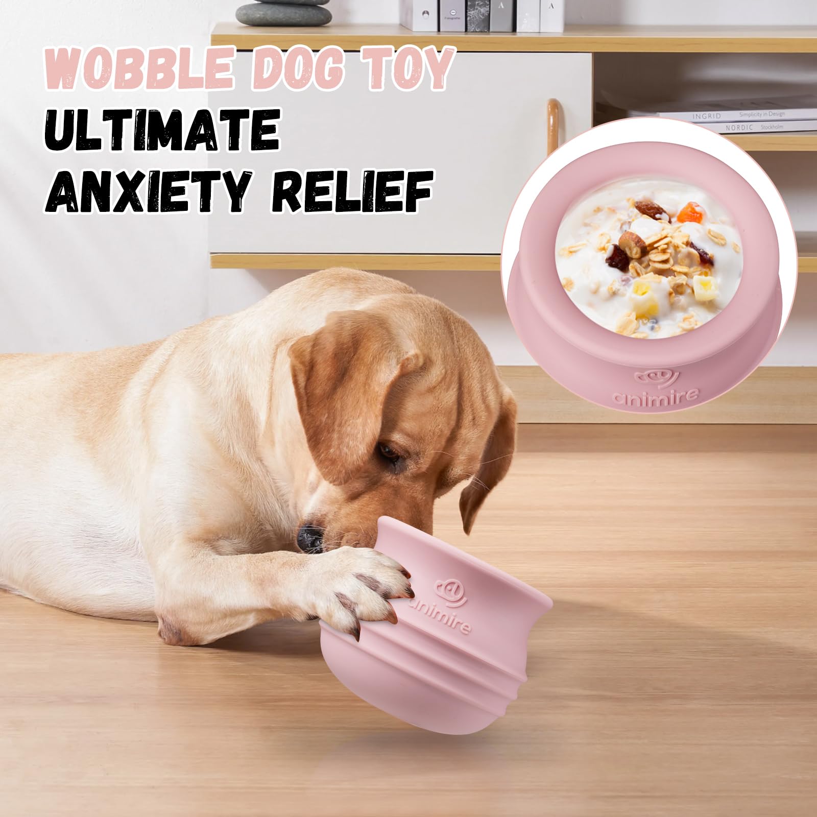 Animire treat-dispensing dog toy freezes treats for longer sessions.