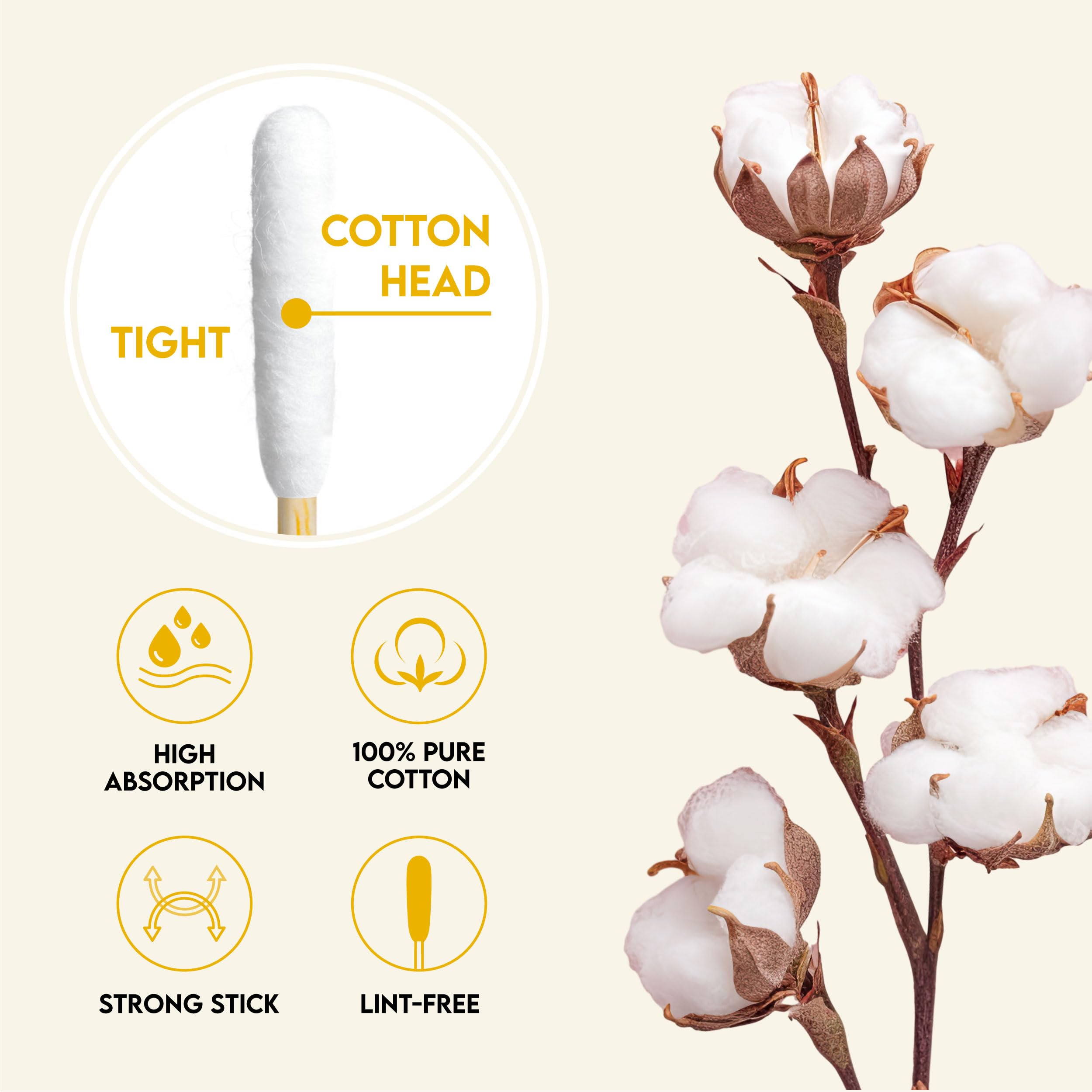 AnimoGoods eco-friendly bamboo cotton blend supports sustainable pet care while cleaning ears.