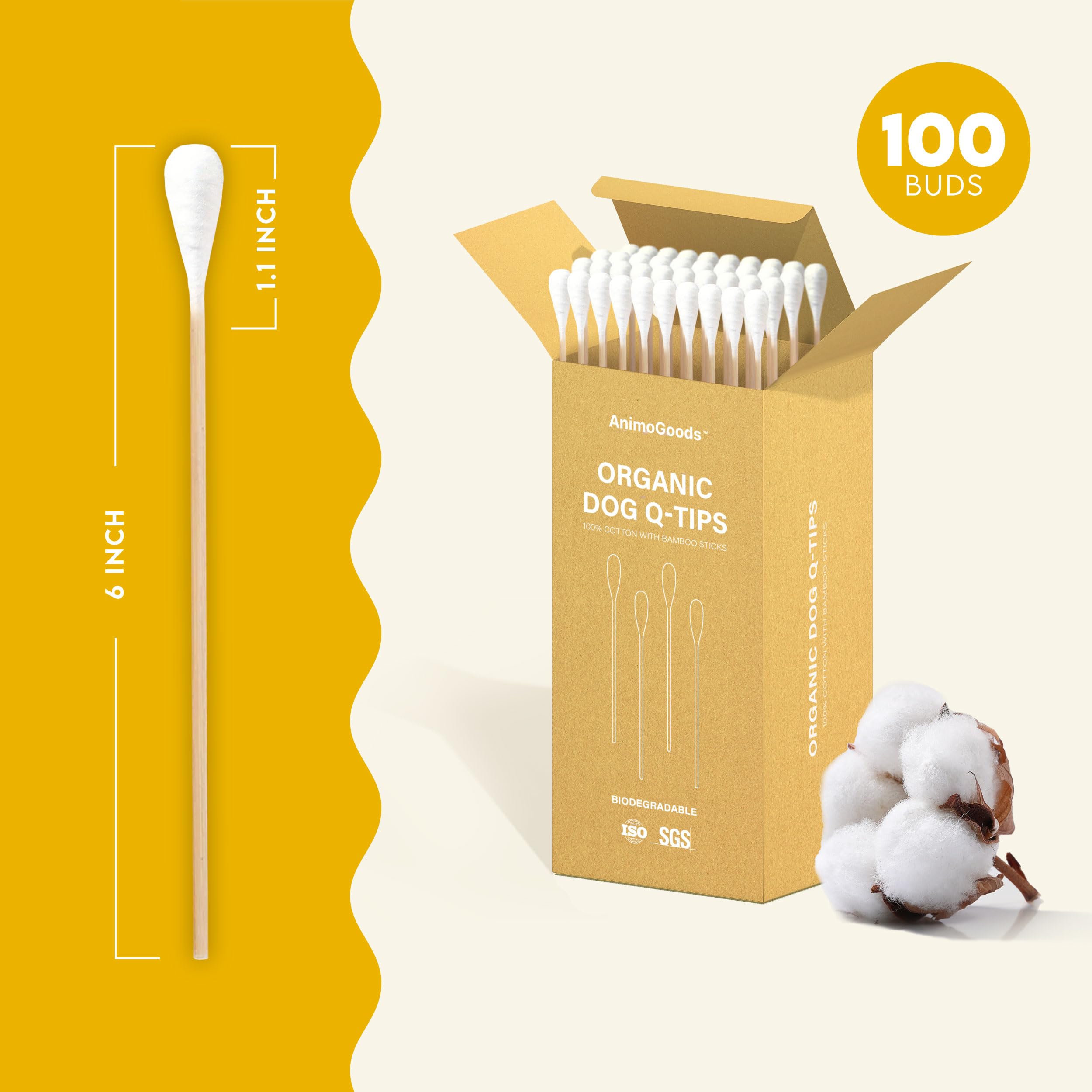 AnimoGoods eco-friendly dog ear swabs and pads suited for versatile home use.