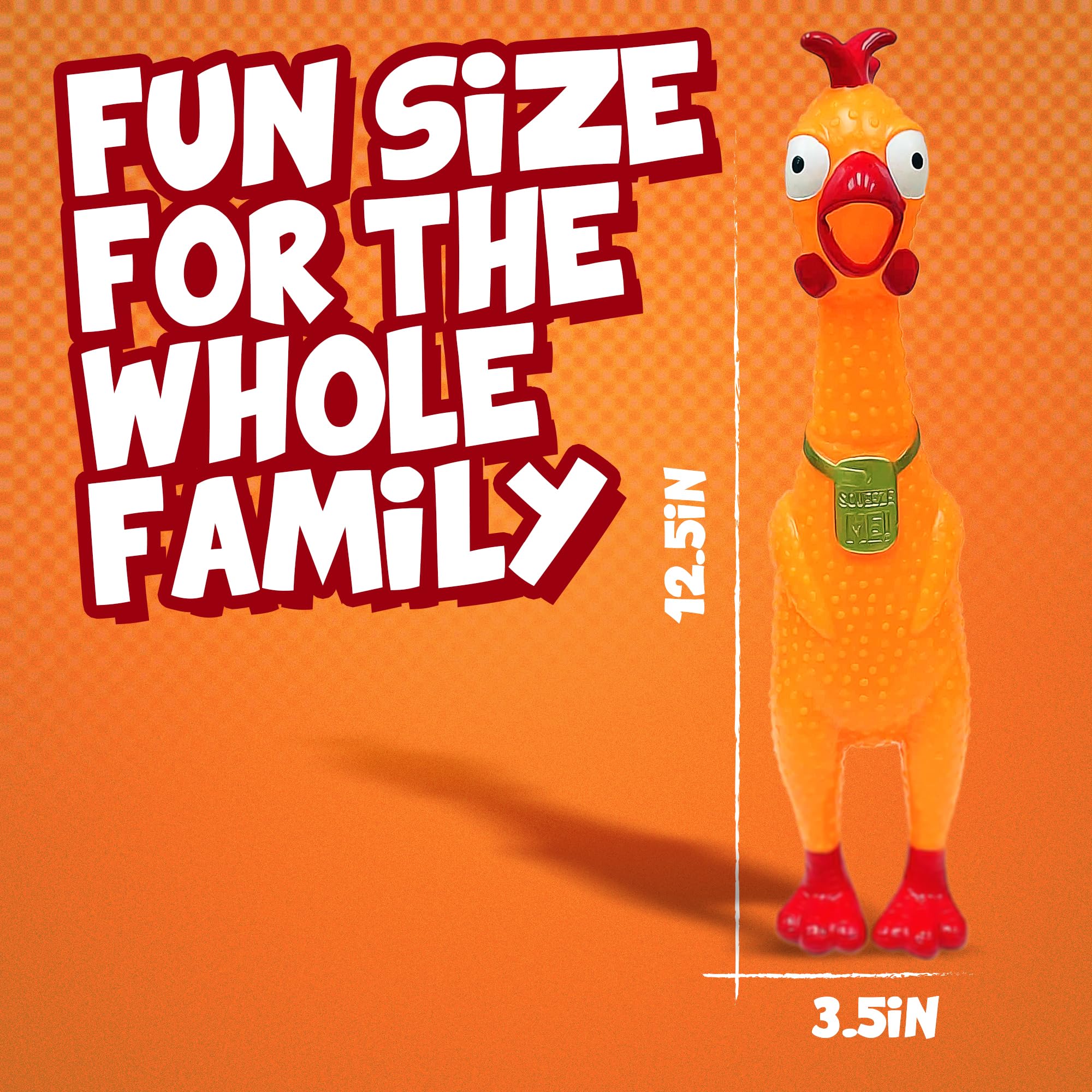 Animolds Squeeze Me Chicken with a dog demonstrates durable, dog-friendly play