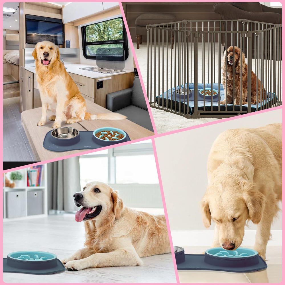Anipaw anti-skid bases prevent bowl sliding during meals.