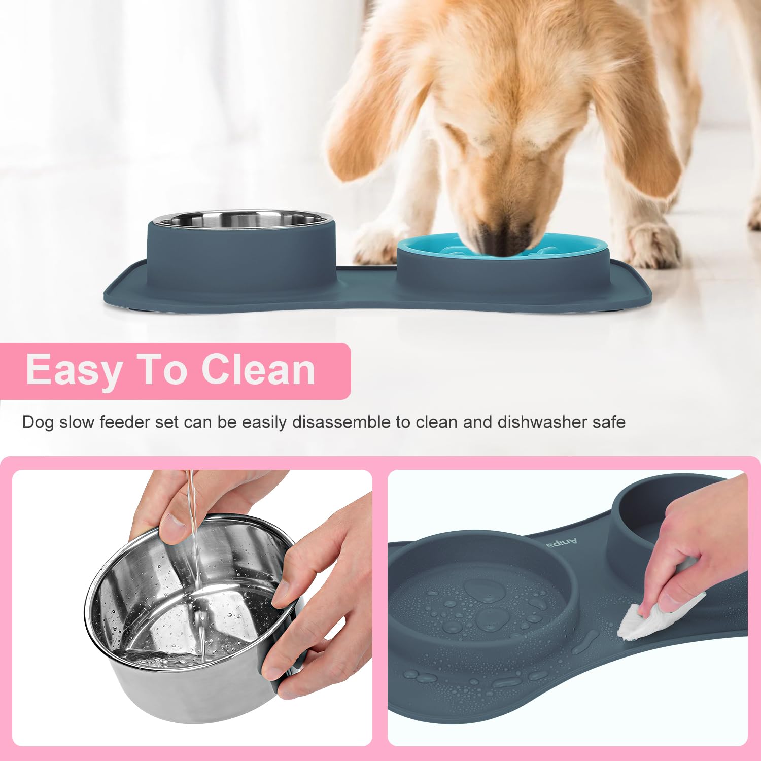 Anipaw dishwasher-safe bowl allows quick cleanup after meals.